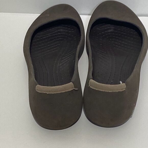Crocs Women's Brown Marnie Suede Tip Ballet Flat Shoes Size 9 - Picture 5 of 10